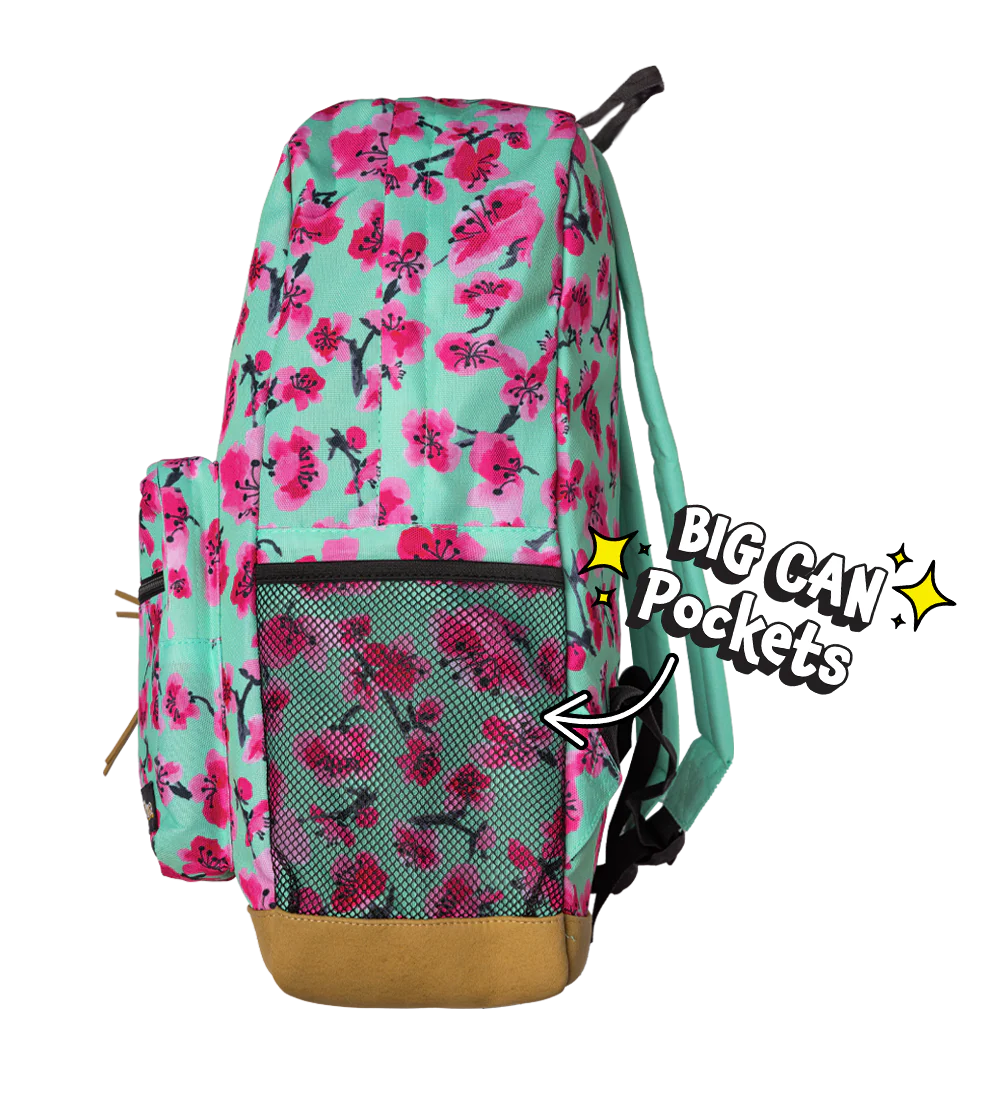 Teal & Pink Cherry Blossom Backpack - Image 3