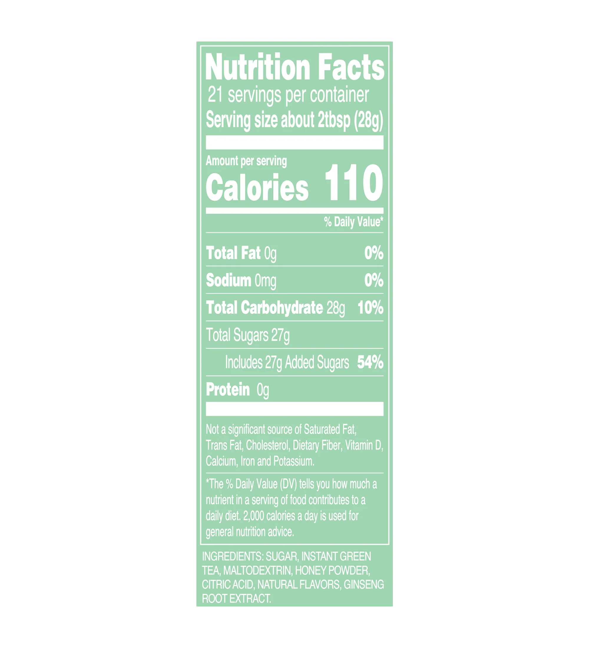 Green Tea Powdered Drink Mix | 20.4 oz. - Image 3