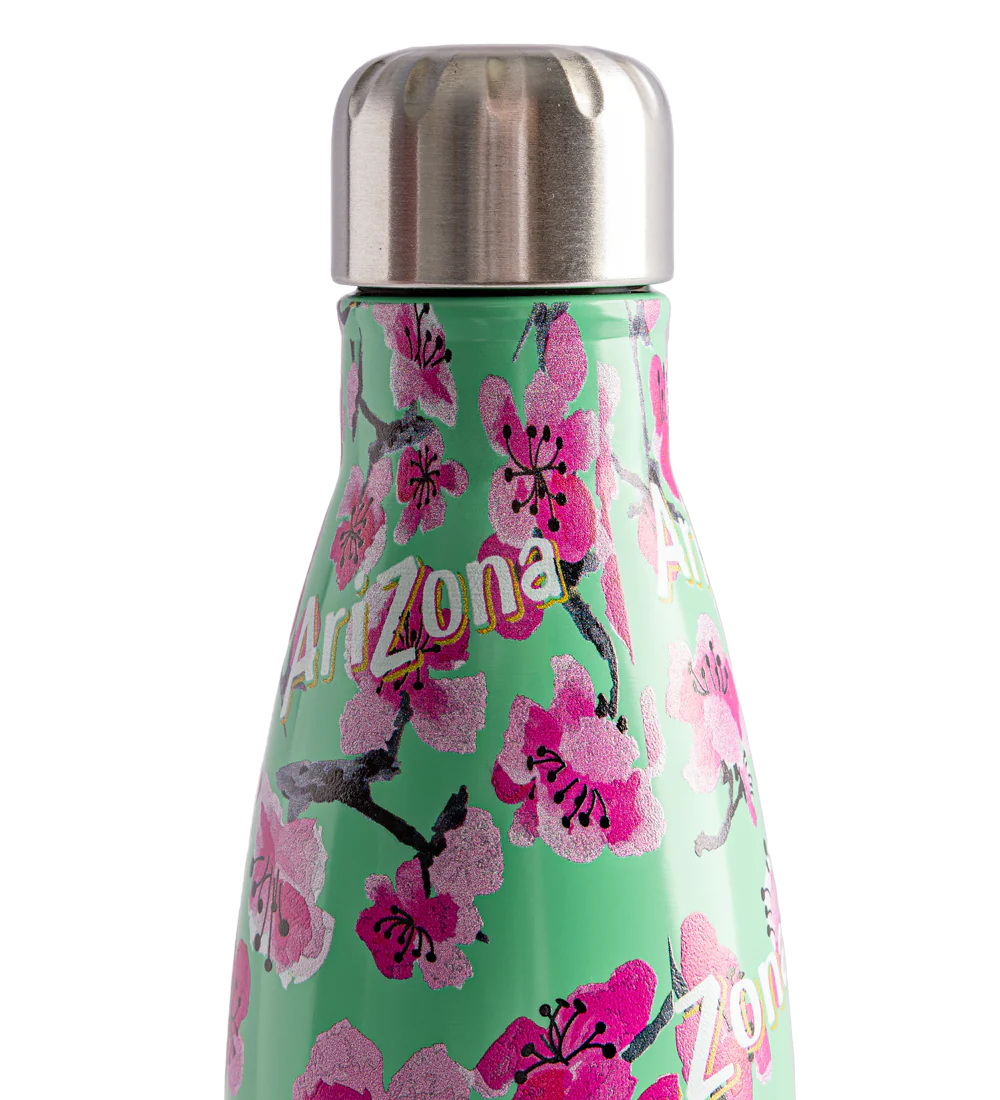 Teal & Pink Cherry Blossom Insulated Stainless Steel Bottle - Image 3