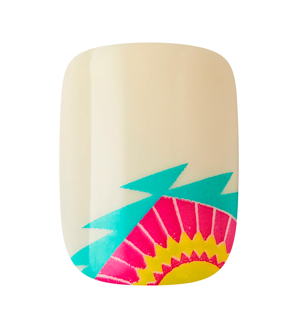 Teal & White Checkerboard Press-On Nails - Image 11