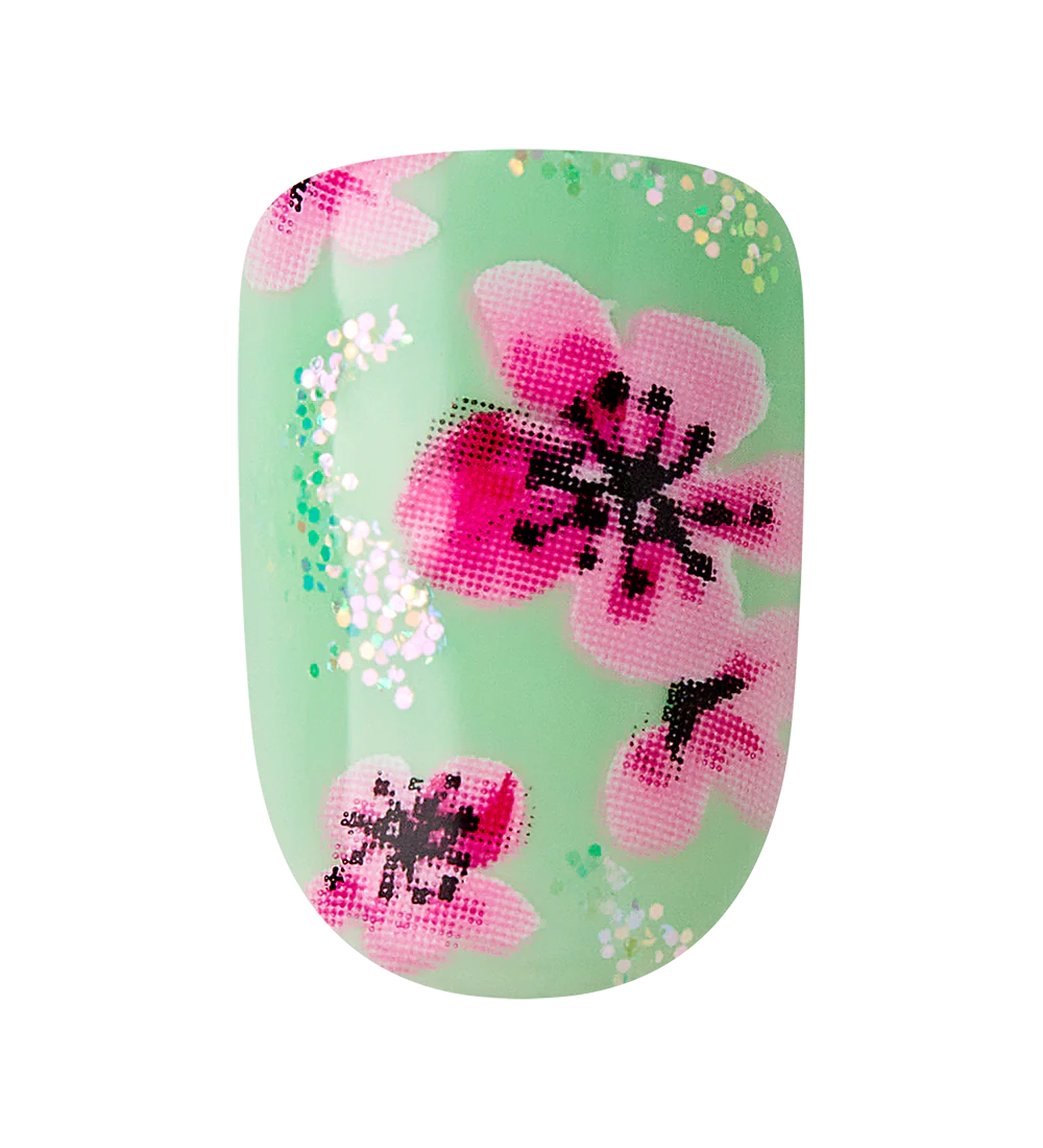 Teal & Pink Cherry Blossom Press-On Nails - Image 11