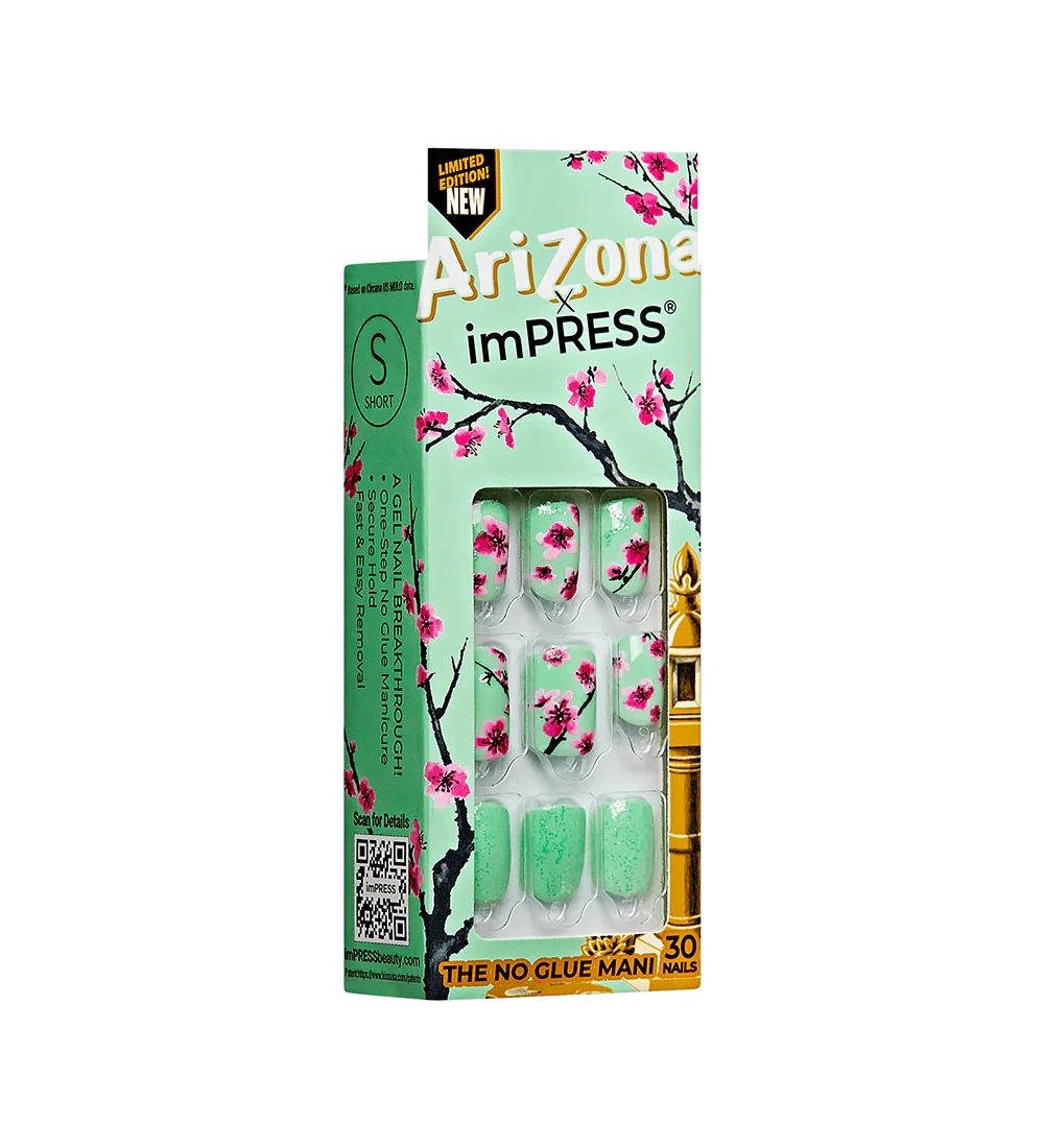Teal & Pink Cherry Blossom Press-On Nails - Image 5