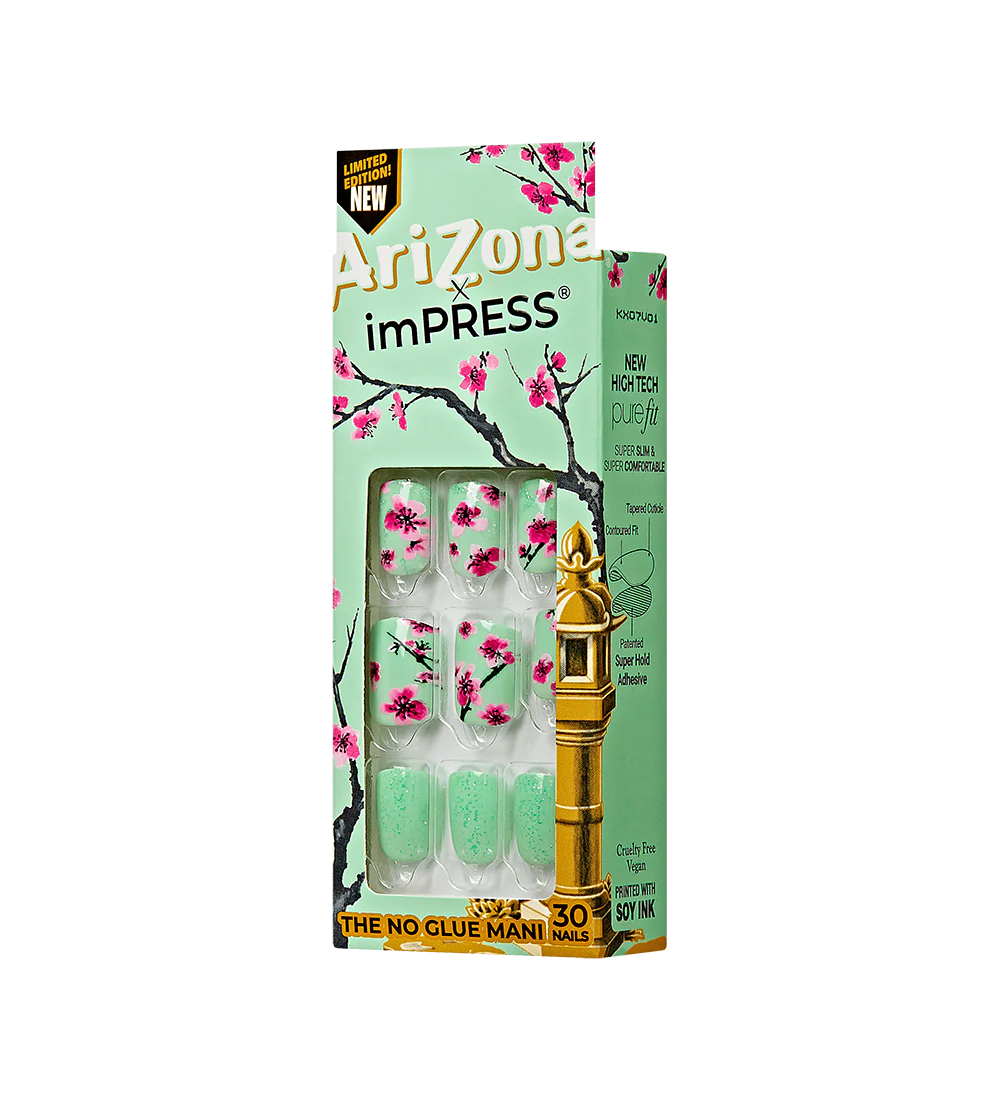 Teal & Pink Cherry Blossom Press-On Nails - Image 6