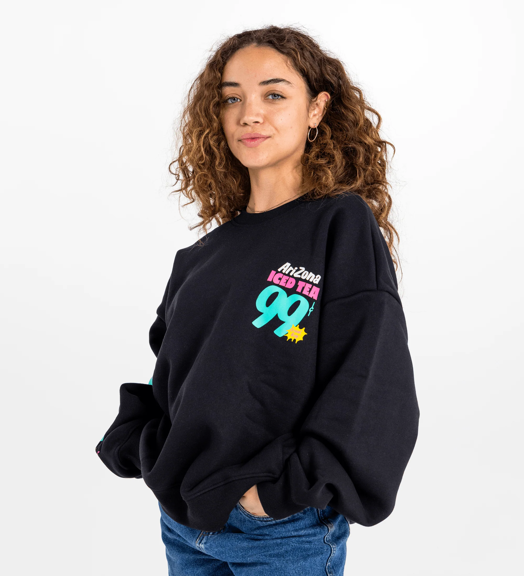 Black Signage Cotton-Blend Crewneck Sweatshirt - Image 2