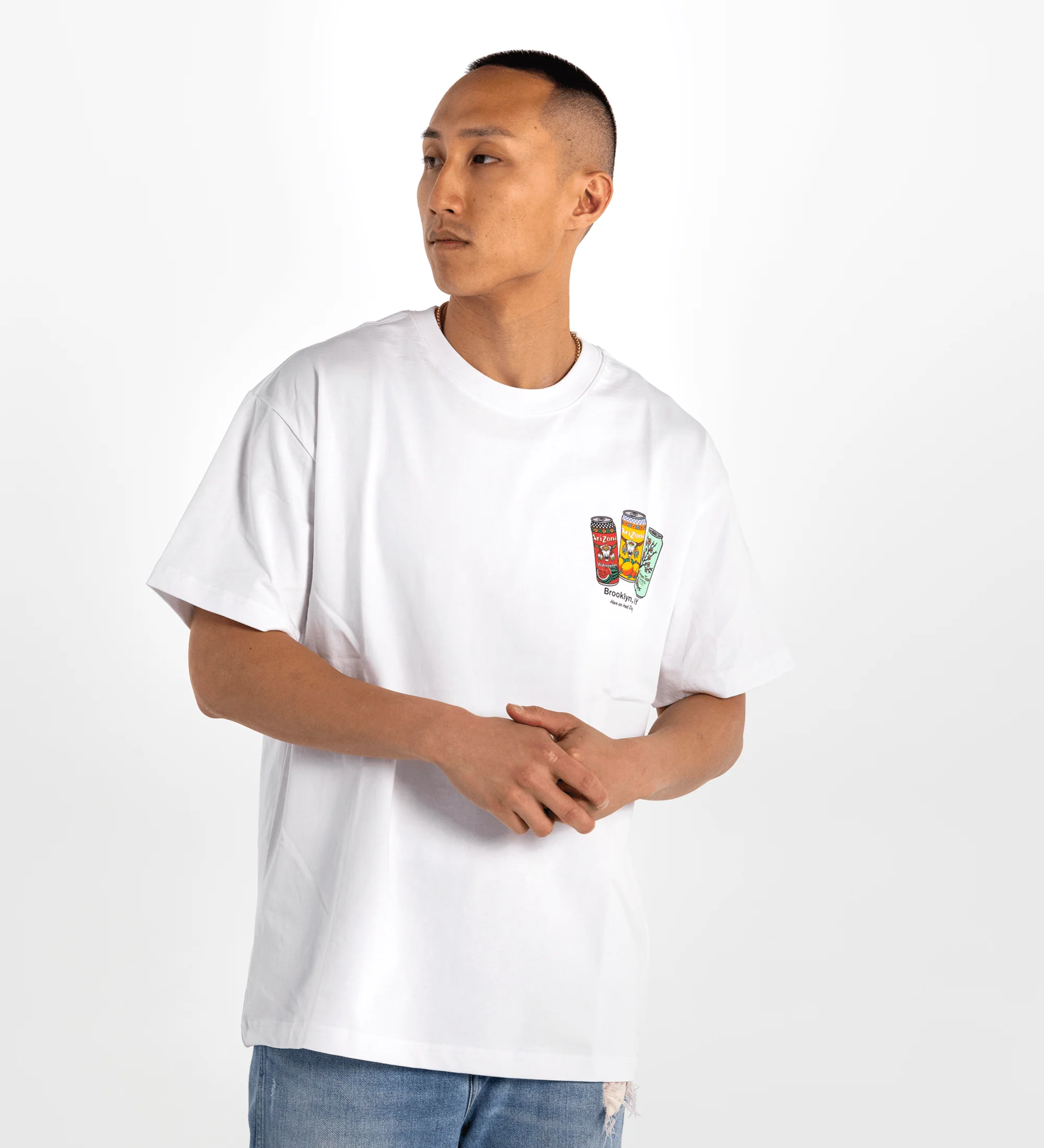 White Big Cans in Bin Cotton T-Shirt - Image 2
