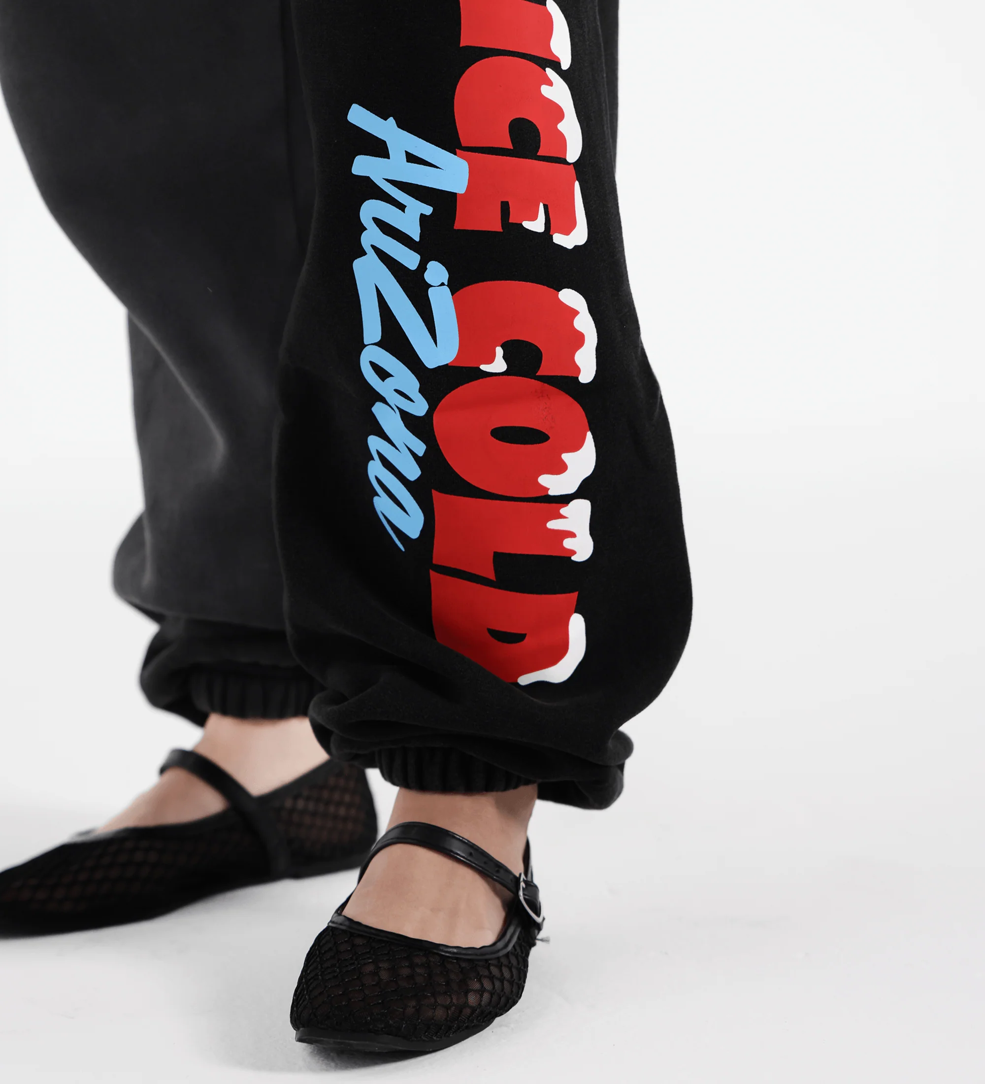 Black & Red Ice Cold Cotton-Blend Sweatpants - Image 4