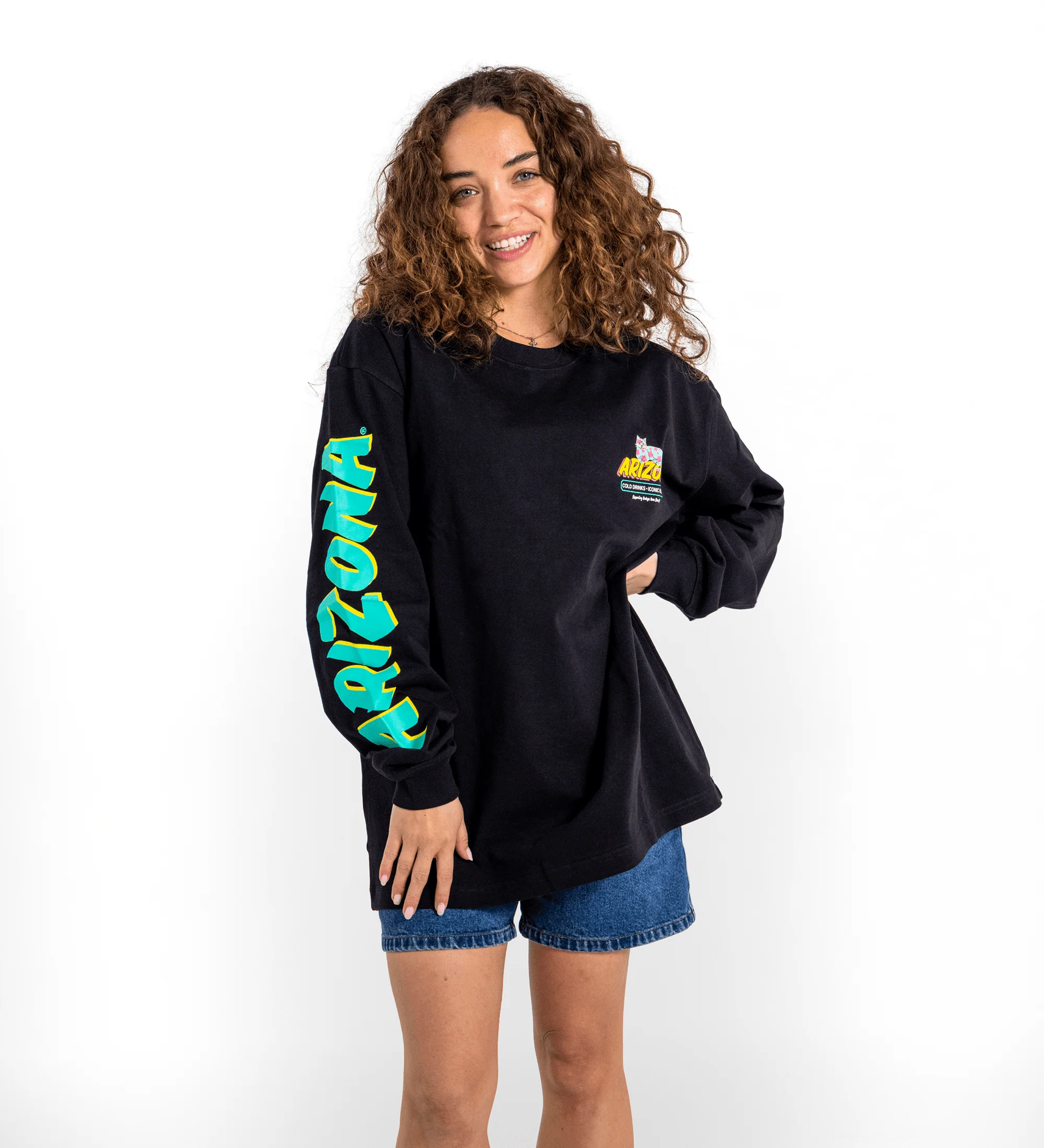 Black Cherry Blossom Bodega Cat Long-Sleeve T-Shirt - Image 2