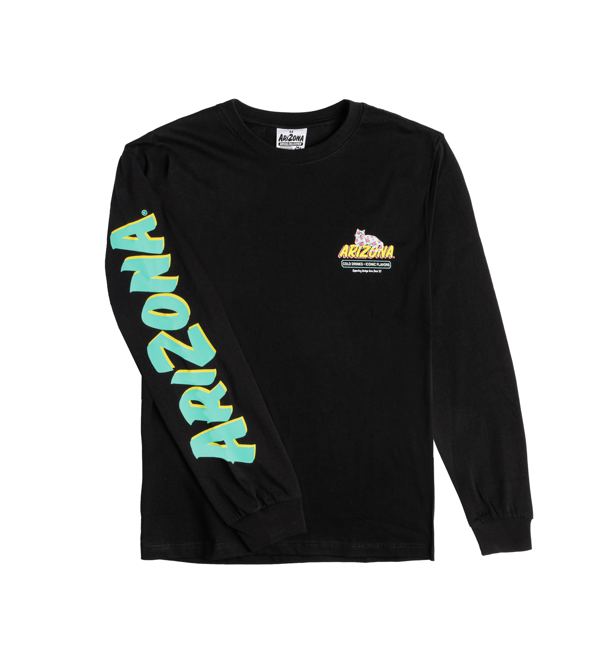Black Cherry Blossom Bodega Cat Long-Sleeve T-Shirt - Image 3