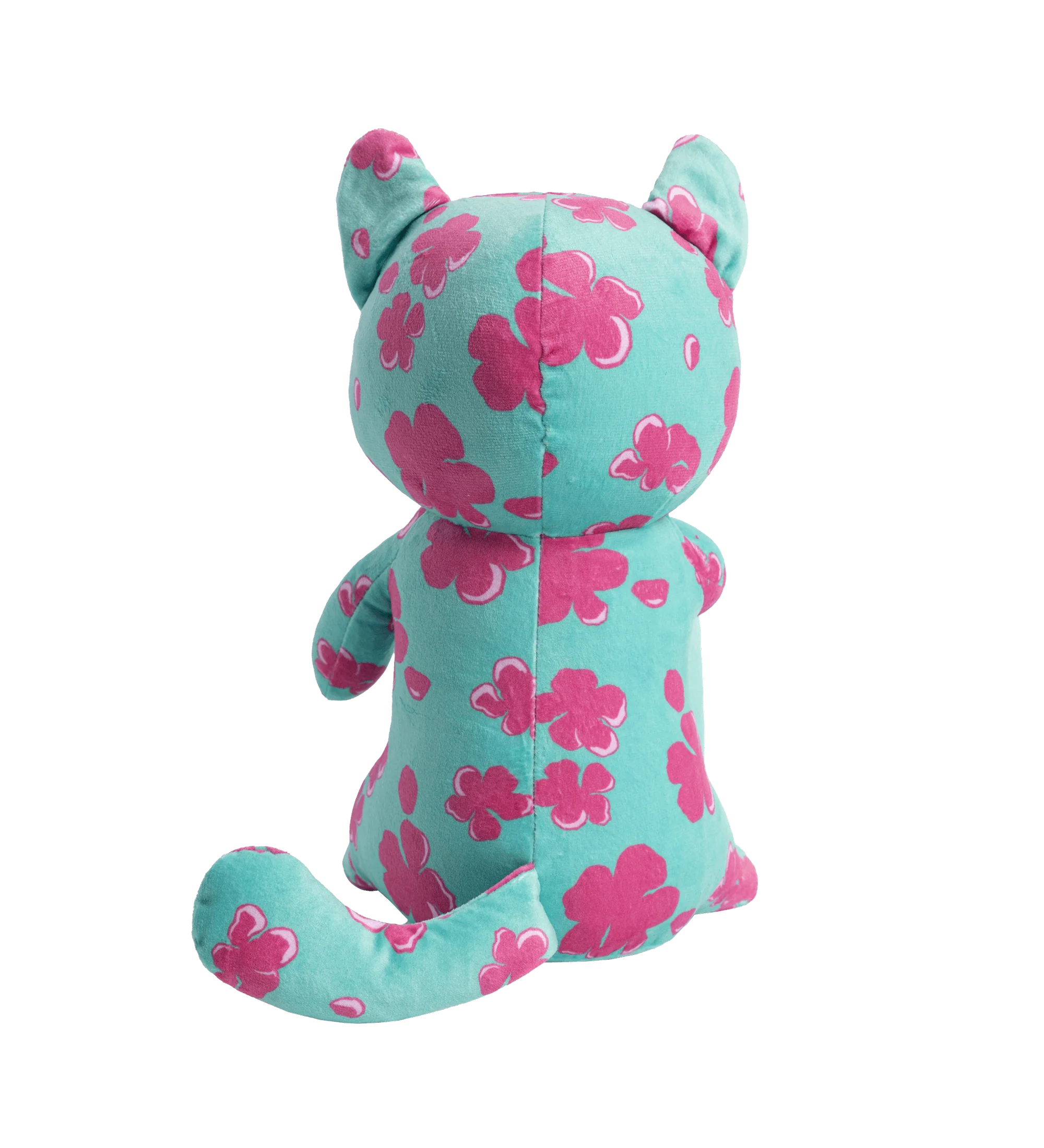 Teal & Pink Cherry Blossom Bodega Cat Plush Toy - Image 4