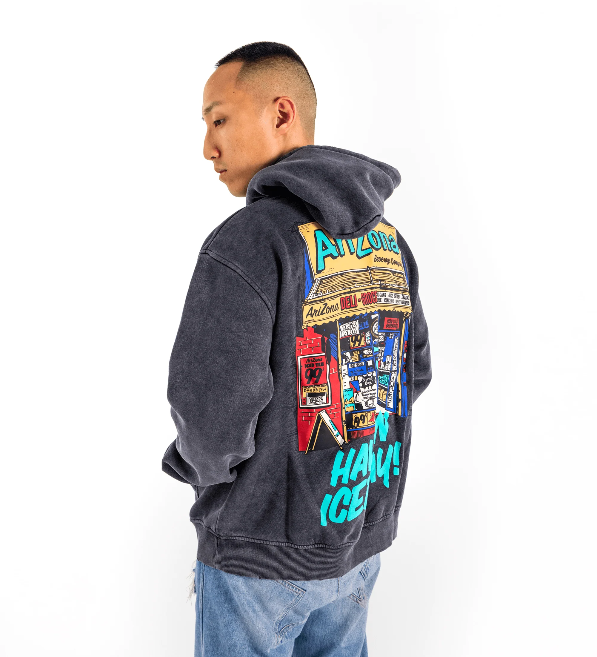 Gray Bodega Storefront Cotton-Blend Hoodie - Image 4