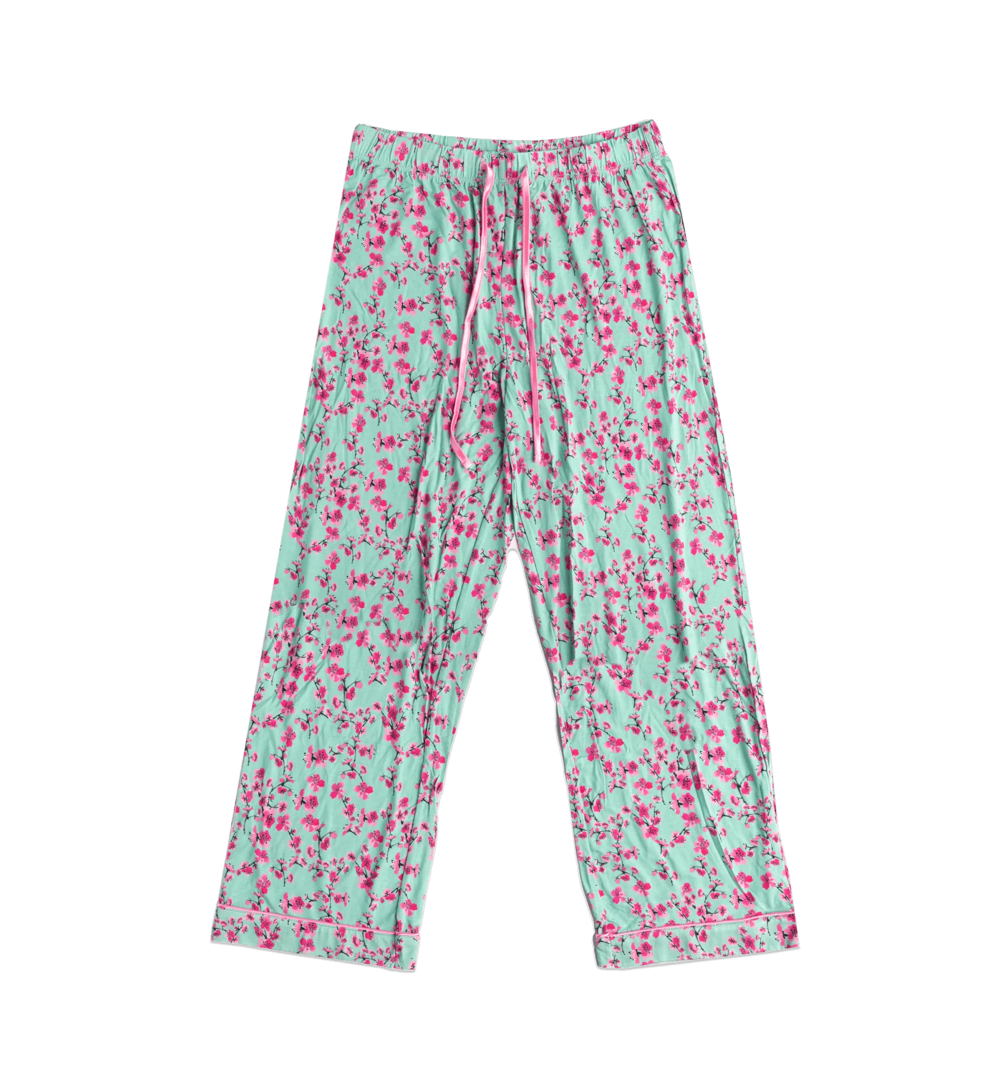 Pink & Teal Cherry Blossom Long-Sleeve Pajamas - Image 4