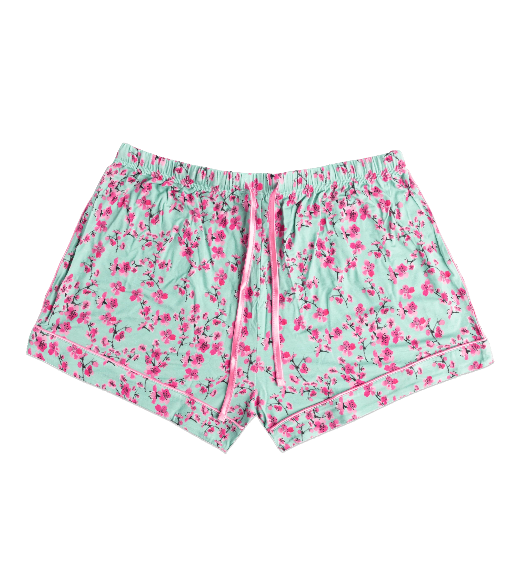 Pink & Teal Cherry Blossom Short-Sleeve Pajamas - Image 4