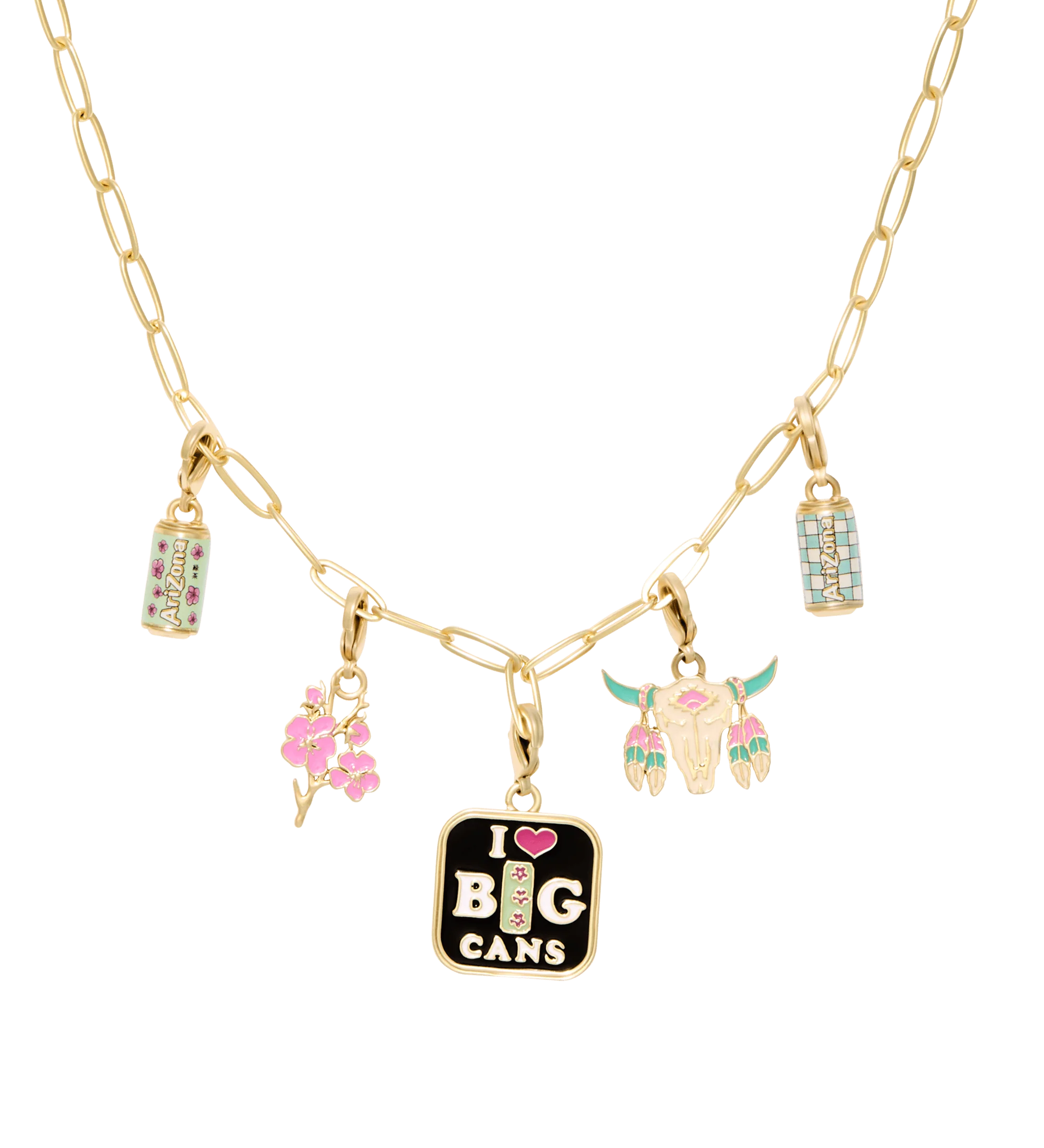 Goldtone & Resin Cow Skull Lemon Tea Charm Set - Image 5