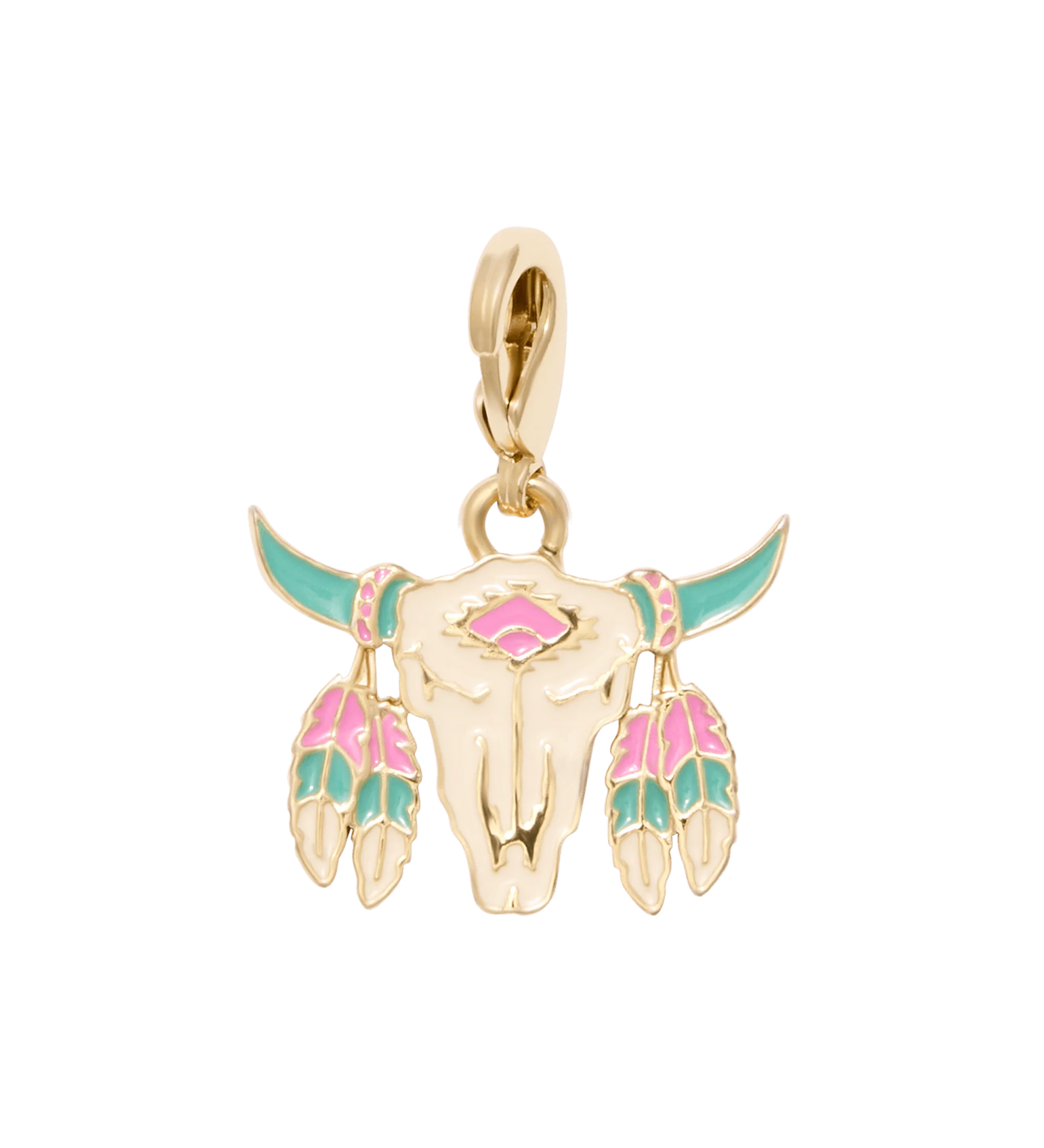 Goldtone & Resin Cow Skull Lemon Tea Charm Set - Image 3