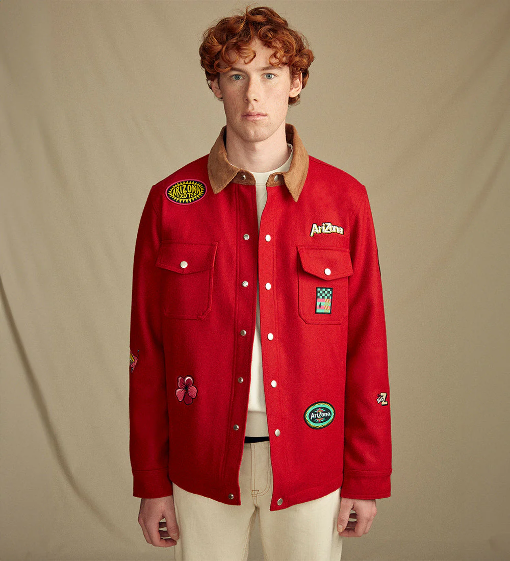 Heritage Red Patch Cotton Field Jacket - Image 4