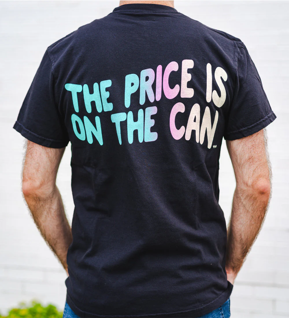 Black the Price Is on the Can Cotton T-Shirt - Image 4