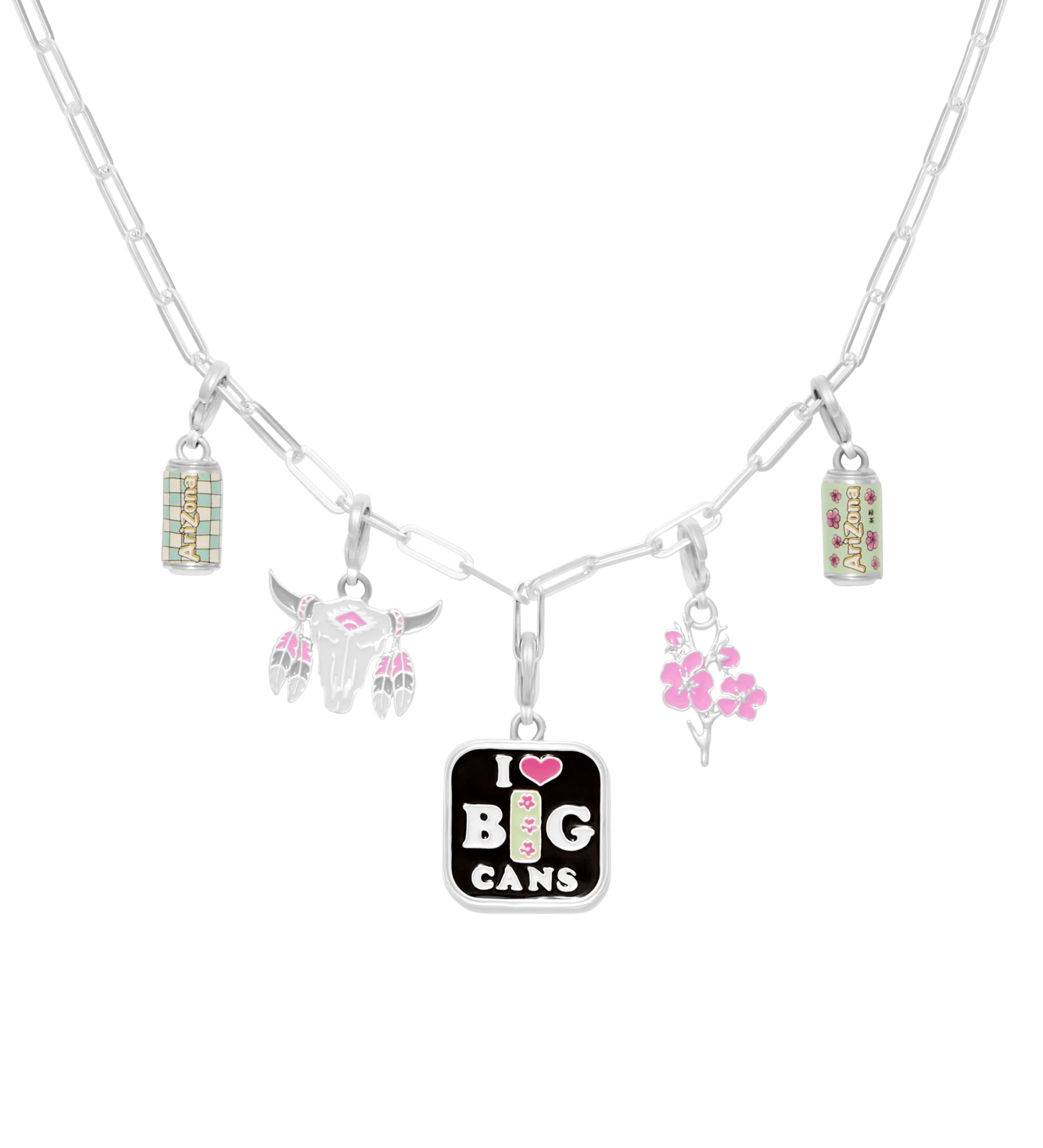 Silvertone & Resin Cherry Blossom Green Tea Charm Set - Image 4