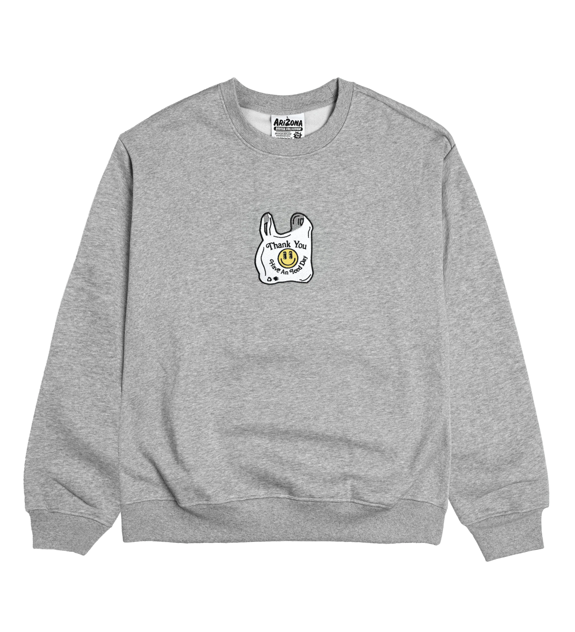 Gray Thank You Smiley Face Crewneck Sweatshirt - Image 3